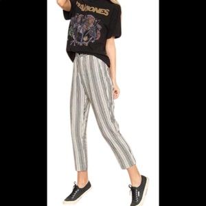 BRANDY MELVILLE TAN AND BLACK STRIPE TILDEN PANTS